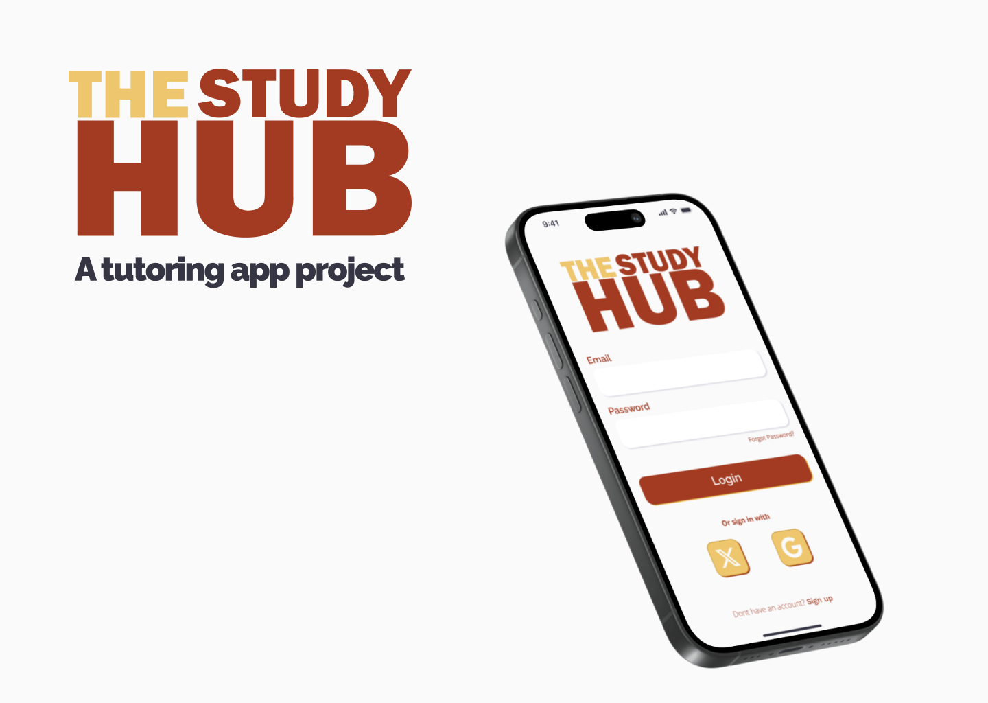 The StudyHub, a tutor finding app project cover.